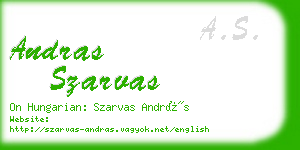 andras szarvas business card